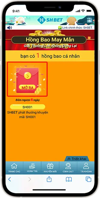 Bước 3: Chọn MỞ RA